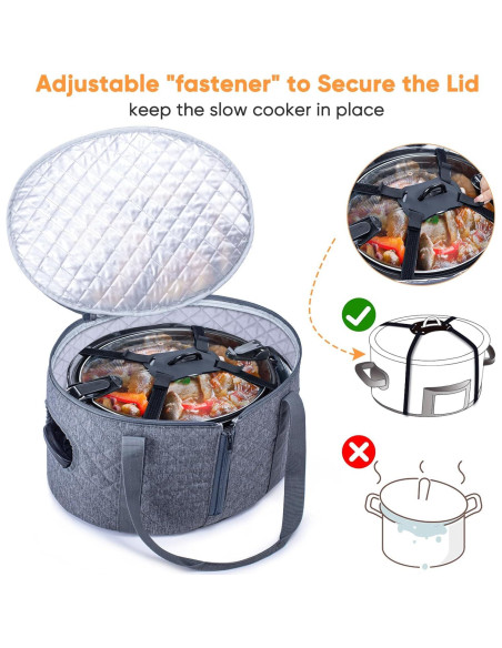 Funda para Olla de Cocción Lenta BAGSPRITE 6-8 Qt Gris