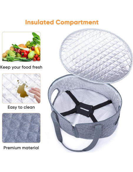 Funda para Olla de Cocción Lenta BAGSPRITE 6-8 Qt Gris