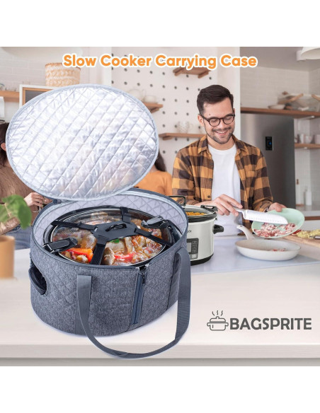 Funda para Olla de Cocción Lenta BAGSPRITE 6-8 Qt Gris