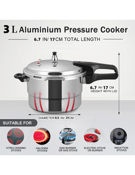 Olla a presión YZLPSYY 5L aluminio para gas e inducción