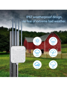 Extensor WiFi 6 WAVLINK AX3000 para Exterior IP67 4x8dBi 2