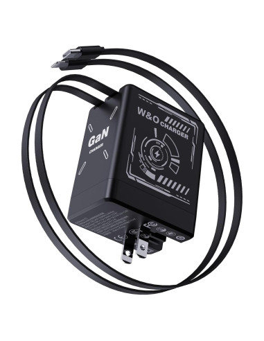 Cargador Hatalkin W&O 2 en 1 GaN 40W con Cables Retráctiles