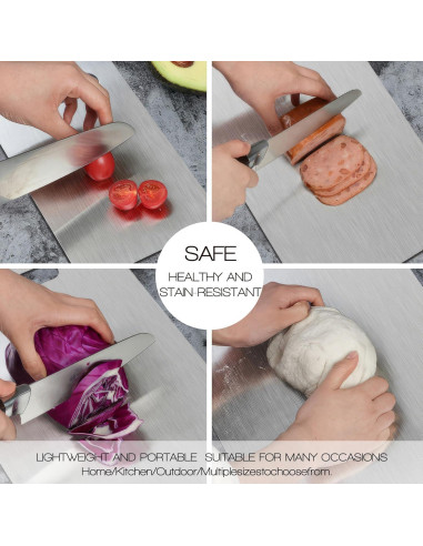 Juego de 3 Tablas de Cortar SUNWISHA Acero Inoxidable Doble Cara