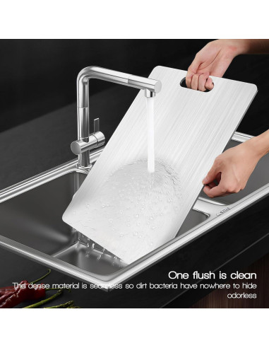 Juego de 3 Tablas de Cortar SUNWISHA Acero Inoxidable Doble Cara