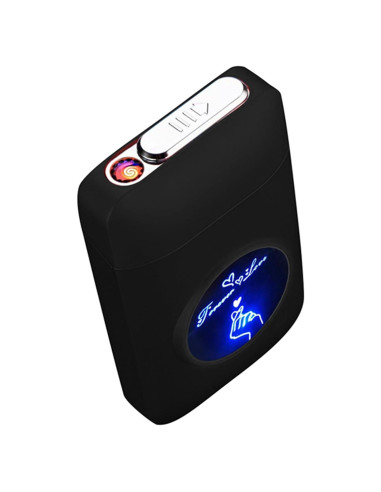 Estuche para Cigarrillos CKKC con Encendedor USB Recargable