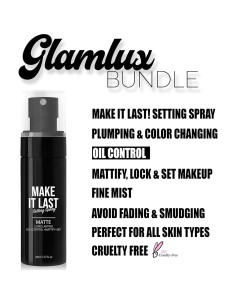 Spray Fijador de Maquillaje Mate Glam Lux 120g Control Aceite 2