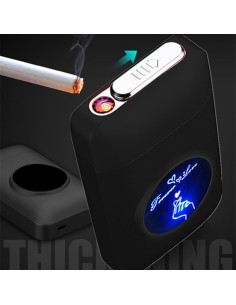 Estuche para Cigarrillos CKKC con Encendedor USB Recargable 2