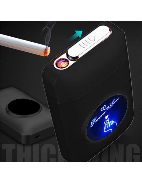 Estuche para Cigarrillos CKKC con Encendedor USB Recargable