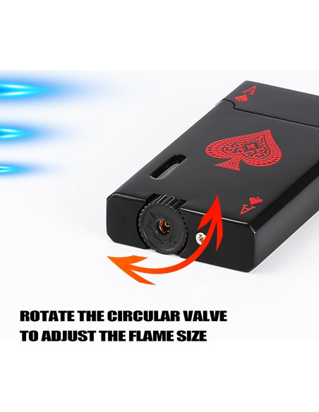 Encendedor de Butano CFTGET Doble Llama Recargable Negro/Blanco