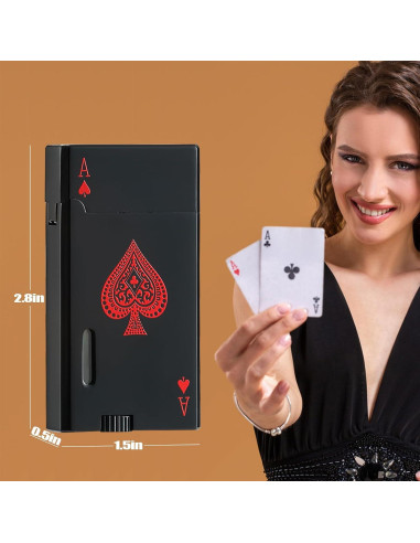 Encendedor de Butano CFTGET Doble Llama Recargable Negro/Blanco