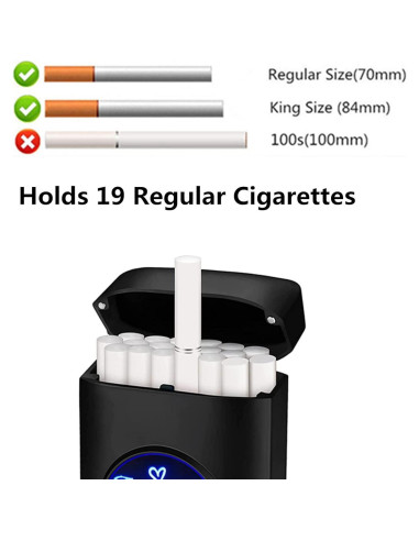 Estuche para Cigarrillos CKKC con Encendedor USB Recargable