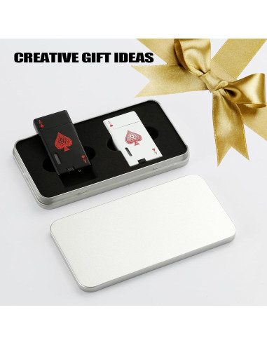 Encendedor de Butano CFTGET Doble Llama Recargable Negro/Blanco