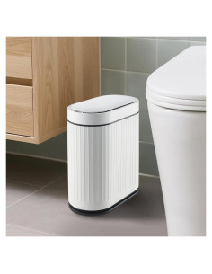Basurero ELPHECO 2 Galones con Sensor de Movimiento Blanco Negro