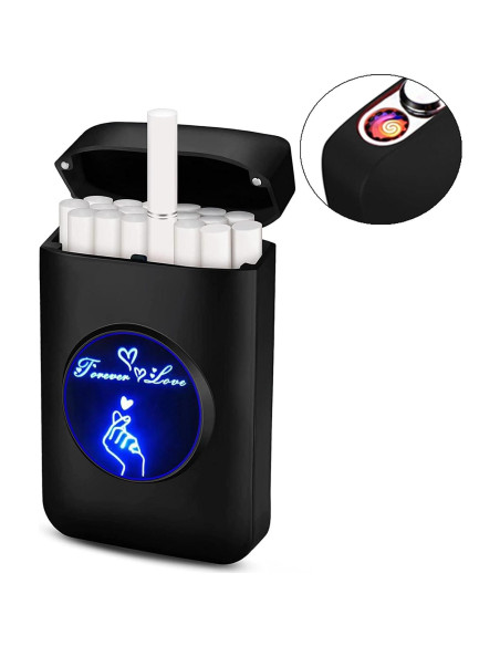 Estuche para Cigarrillos CKKC con Encendedor USB Recargable