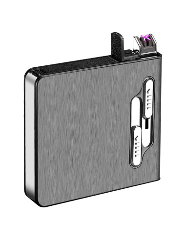 Estuche para Cigarrillos con Encendedor Doble Arco USB KKKC