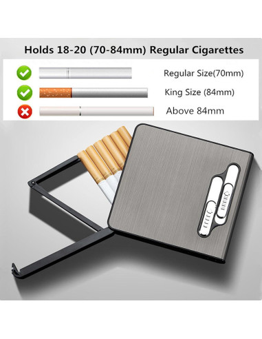 Estuche para Cigarrillos con Encendedor Doble Arco USB KKKC