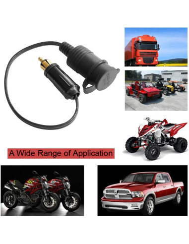 Adaptador de enchufe DIN OUQYLG 12V-24V con cable 30cm impermeable