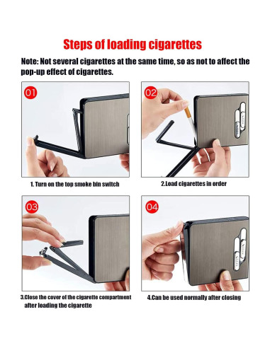 Estuche para Cigarrillos con Encendedor Doble Arco USB KKKC