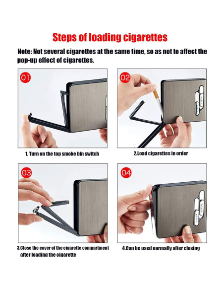 Estuche para Cigarrillos con Encendedor Doble Arco USB KKKC