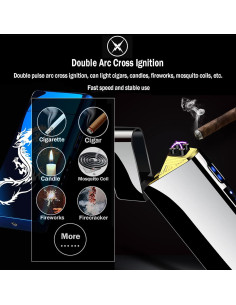 Encendedor Recargable USB PIOYYDS D3 Hielo Azul 2 en 1 2