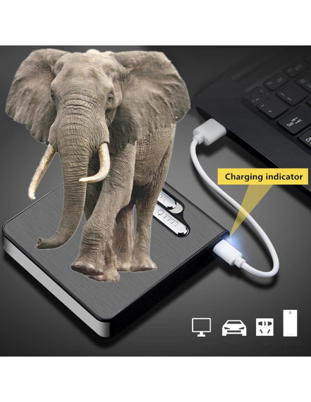 Estuche para Cigarrillos con Encendedor Doble Arco USB KKKC