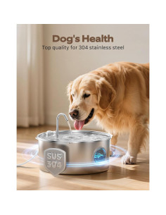 Fuente de Agua para Perros Grandes GROOKPET 12L Acero Inoxidable 2