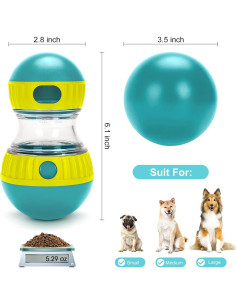 Juguete dispensador de golosinas para perros YECERCAN verde 2