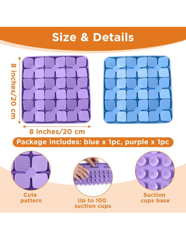 2 Alfombrillas de Silicona para Perros Nodaaiie 20x20 cm