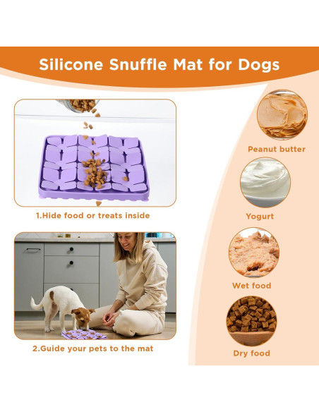 2 Alfombrillas de Silicona para Perros Nodaaiie 20x20 cm