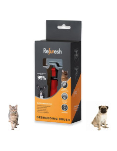 Cepillo Deshedding Refuresh para Perros y Gatos Pequeño Rojo
