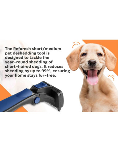Cepillo Deshedding Refuresh para Perros y Gatos Pequeño Rojo