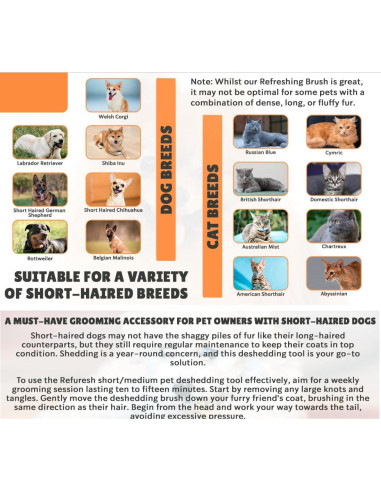 Cepillo Deshedding Refuresh para Perros y Gatos Pequeño Rojo