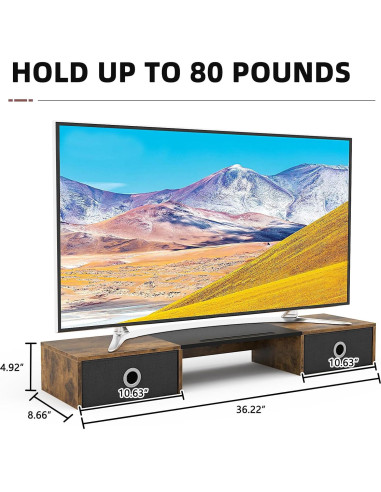 Soporte Doble para Monitor YAOHUOO con Luz LED y 2 Cajones