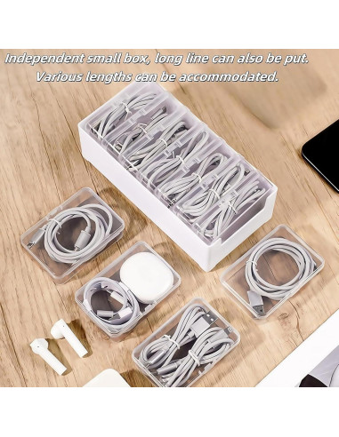 Caja Organizadora de Cables 11 Compartimentos Plástico Blanco