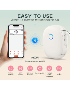 Impresora Térmica Portátil FOXLINE L13 Bluetooth con Cinta Azul 2
