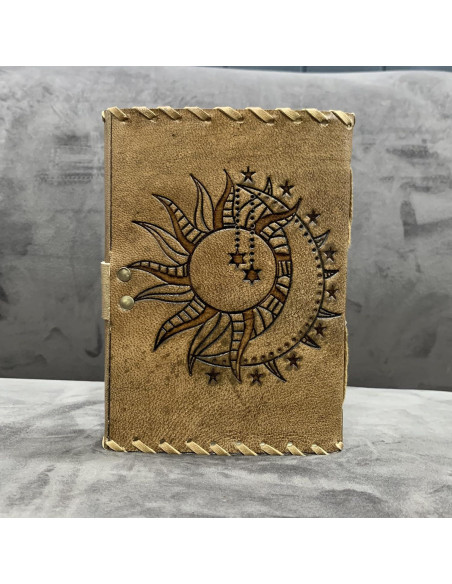 Diario de Piel Vintage CREATIVE LEATHER ART Sol y Luna 240 Páginas Diario de Piel Vintage CREATIVE LEATHER ART Sol y Luna 240 Páginas