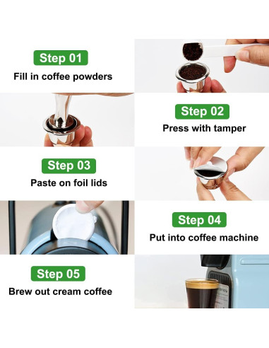 100 Tapas de Aluminio PHMEZLF para Cápsulas Nespresso 37mm