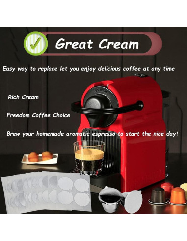 100 Tapas de Aluminio PHMEZLF para Cápsulas Nespresso 37mm