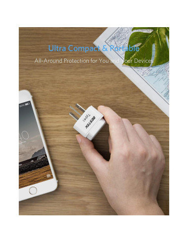 Adaptador de Enchufe Universal BESTEK 8 en 1 para Viaje