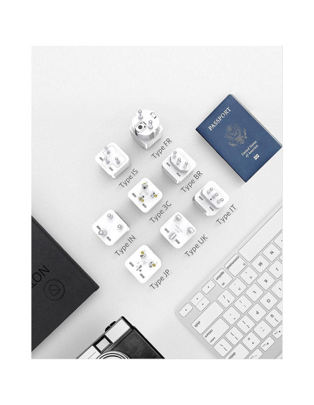 Adaptador de Enchufe Universal BESTEK 8 en 1 para Viaje