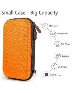 Funda Dura EVA Naranja GLCON para Disco Duro y Accesorios 2
