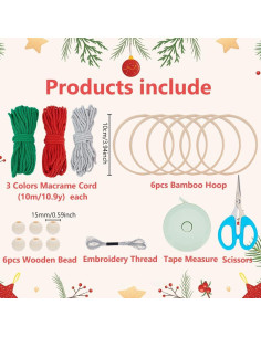 Kit de Macramé ACRNIGHEET para Árbol de Navidad - 6 Piezas 2