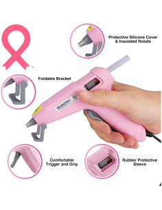 Pistola de Pegamento Caliente WORKPRO Mini Rosa con 20 Barras 2