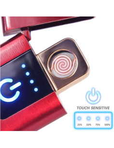Encendedor Inteligente Doble Cara MENG ZHI AO Rojo USB 2