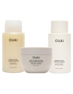 Kit OUAI para Cabello Medio - Champú 296ml, Acondicionador 296ml, Mascarilla 237ml