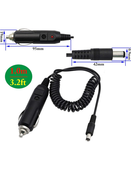 Adaptador Cargador 12V zdyCGTime con Conector 2.1mm y Fusible