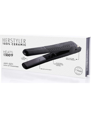 Plancha de Pelo Cerámica Herstyler Superstyler 1.25" Doble Voltaje