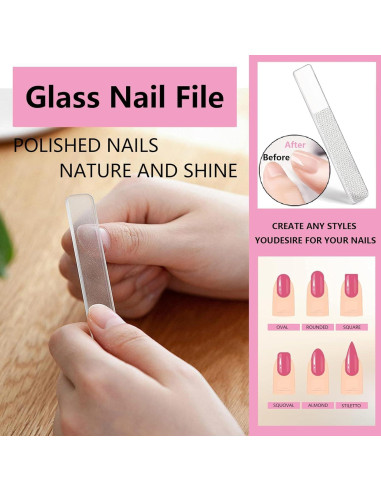 Kit de Manicura Portátil Fenlebeneil 8 Piezas Rosa