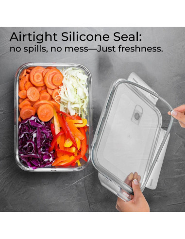 Contenedor de Almacenamiento de Vidrio 2700ml Razab - A Prueba de Fugas