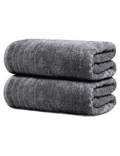 Paquete de 2 Toallas de Baño 89x178 cm Algodón Tens Towels Gris